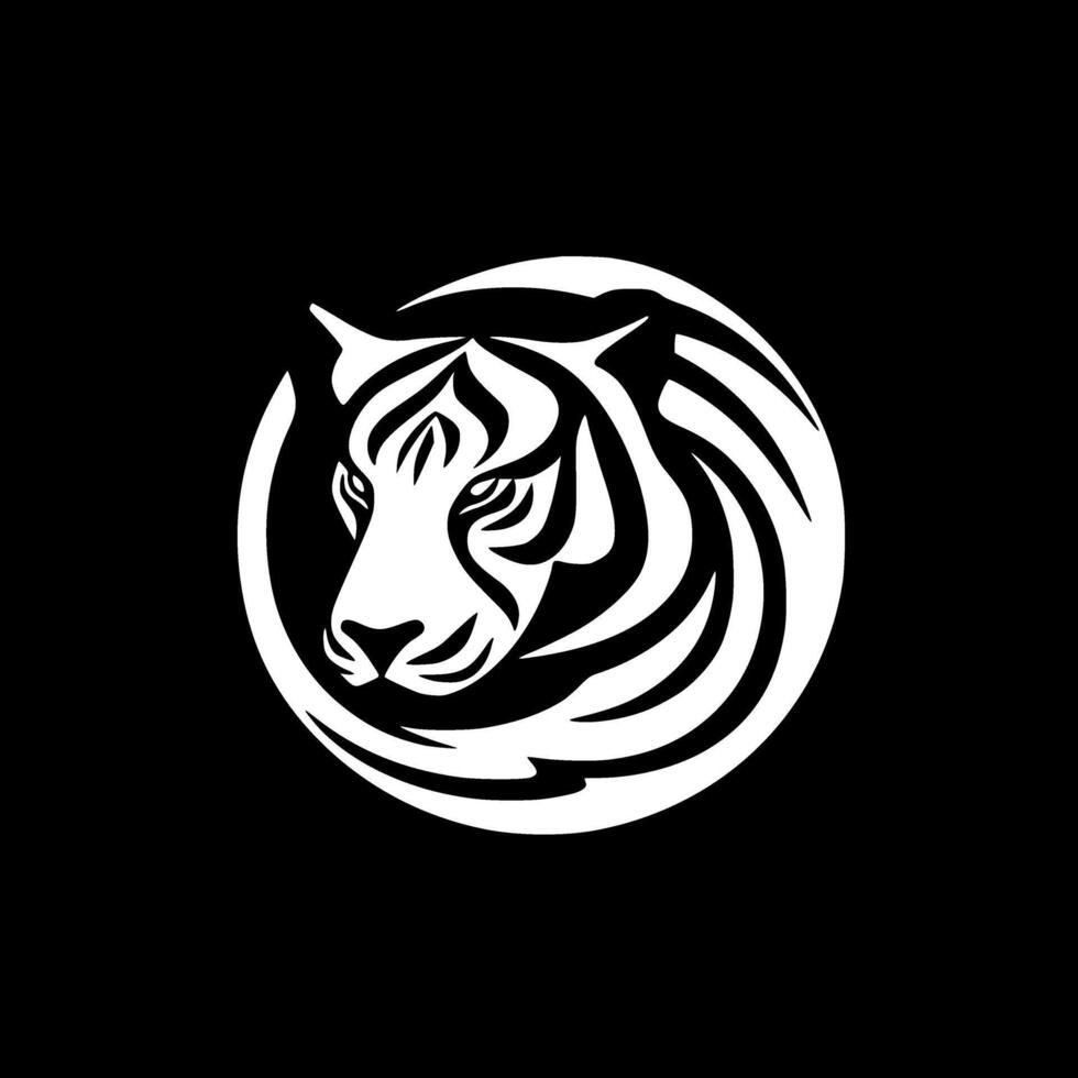 Tiger, Minimalist and Simple Silhouette - illustration vector