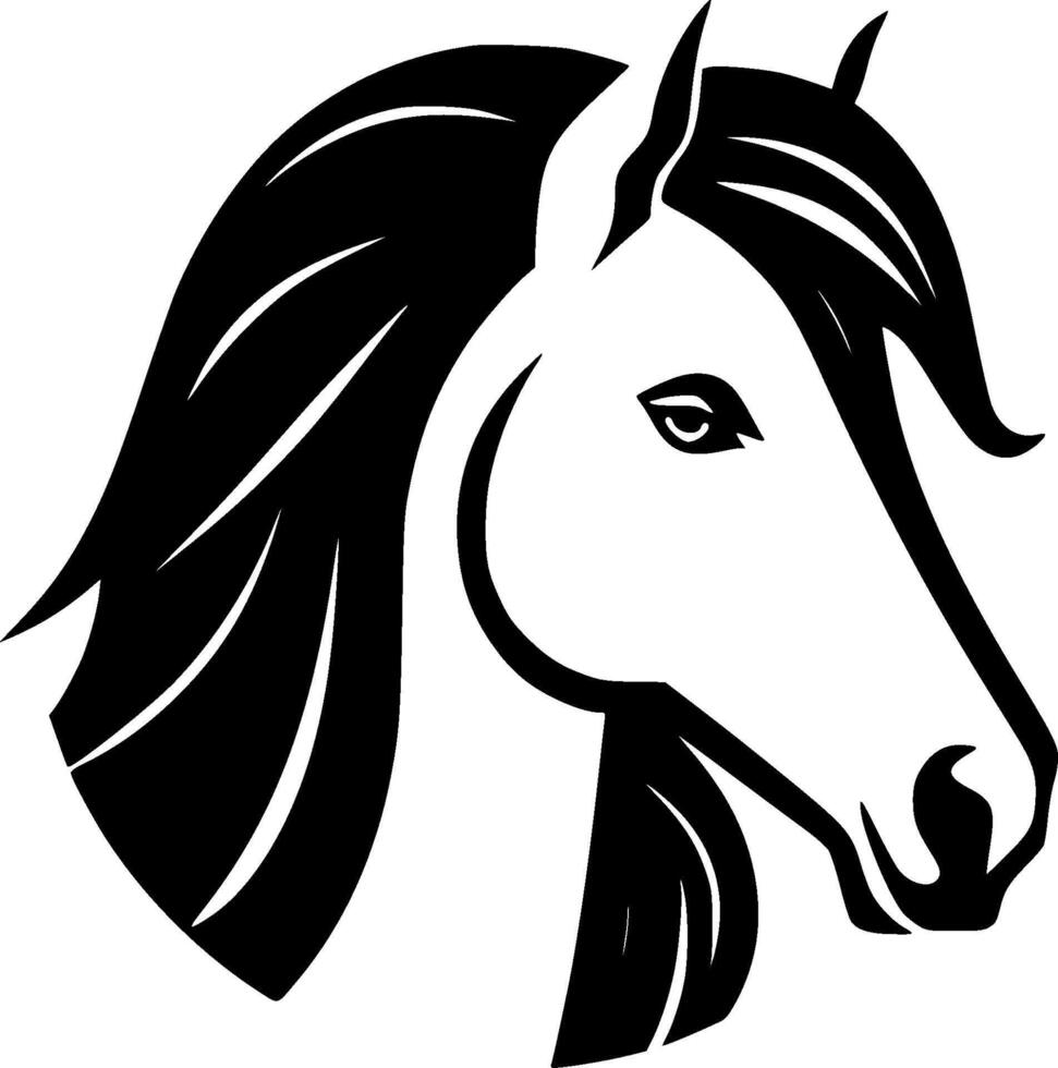 caballo, negro y blanco ilustración vector