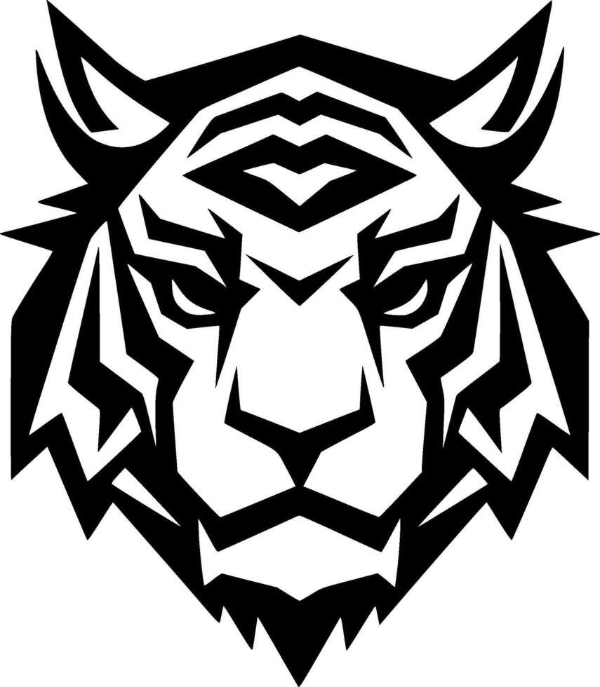 tigre, minimalista y sencillo silueta - ilustración vector