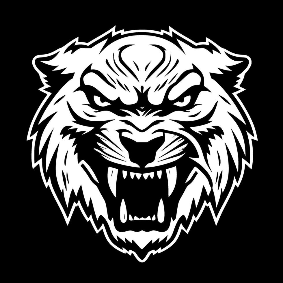 Tiger, Black and White illustration vector