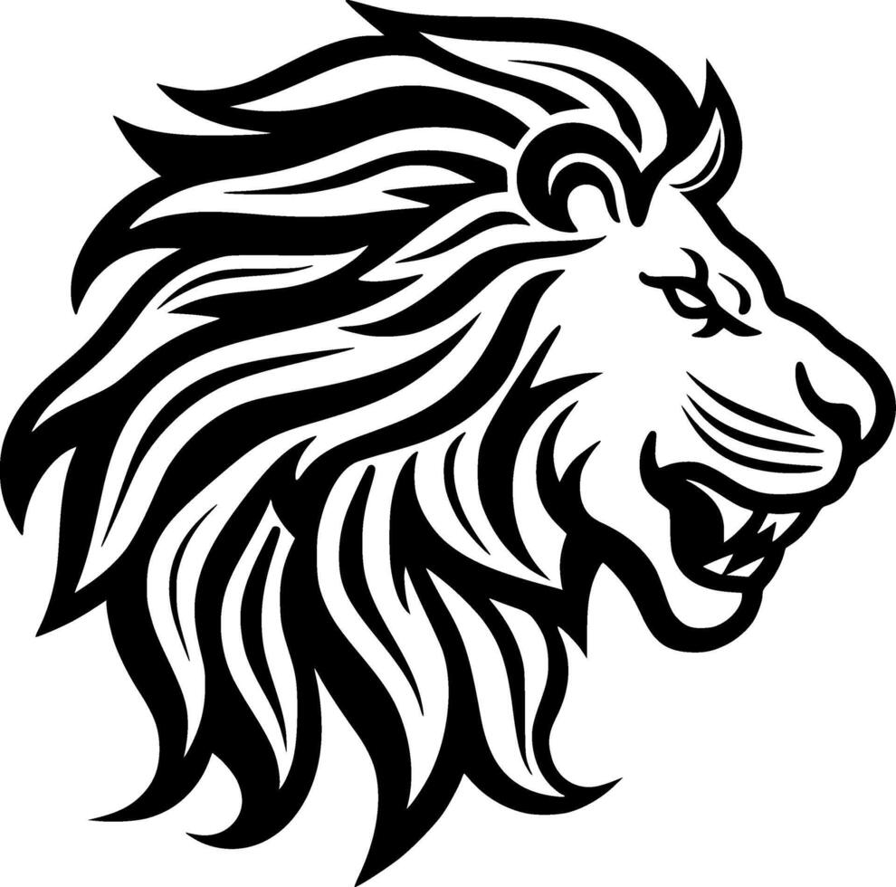 león, negro y blanco ilustración vector