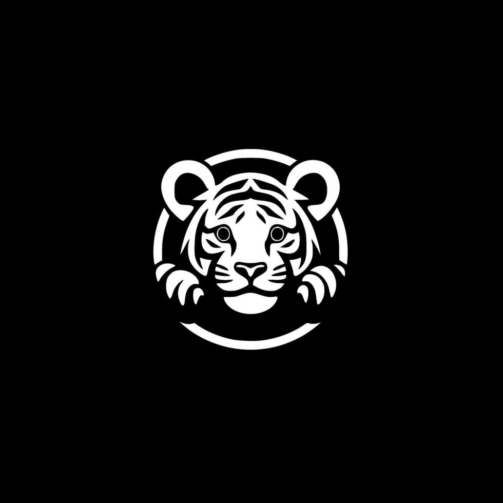 Tigre bebé, minimalista y sencillo silueta - ilustración vector