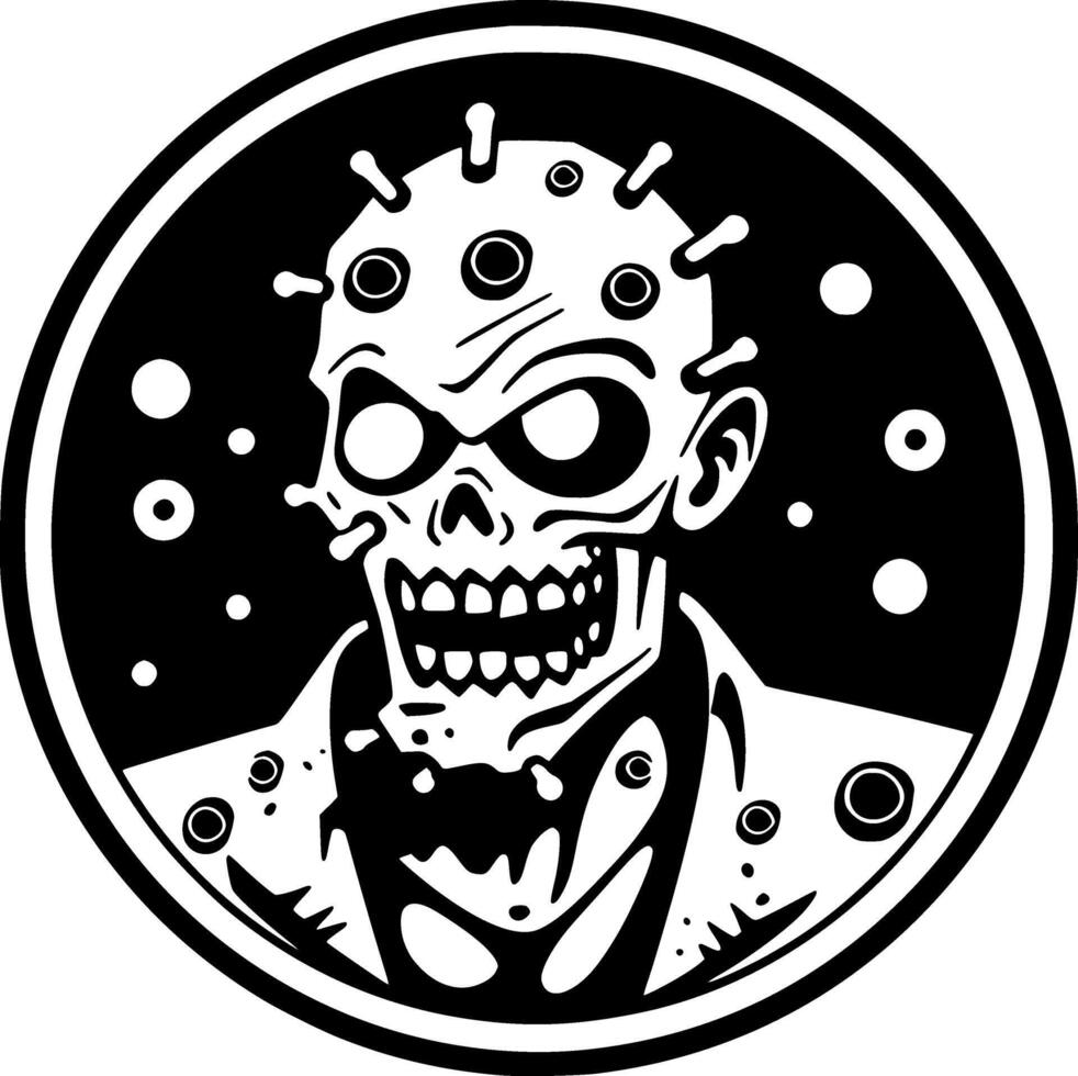 zombi - negro y blanco aislado icono - ilustración vector