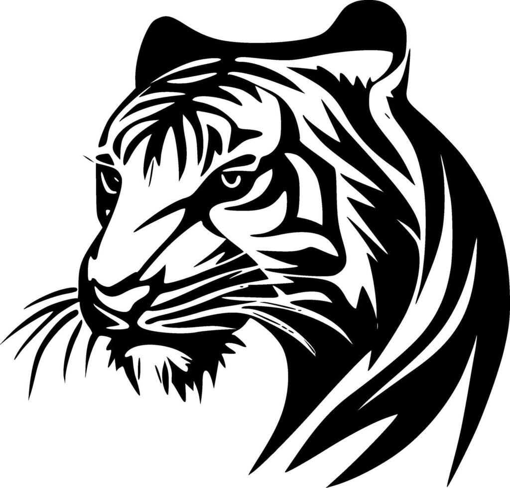 Tiger, Minimalist and Simple Silhouette - illustration vector