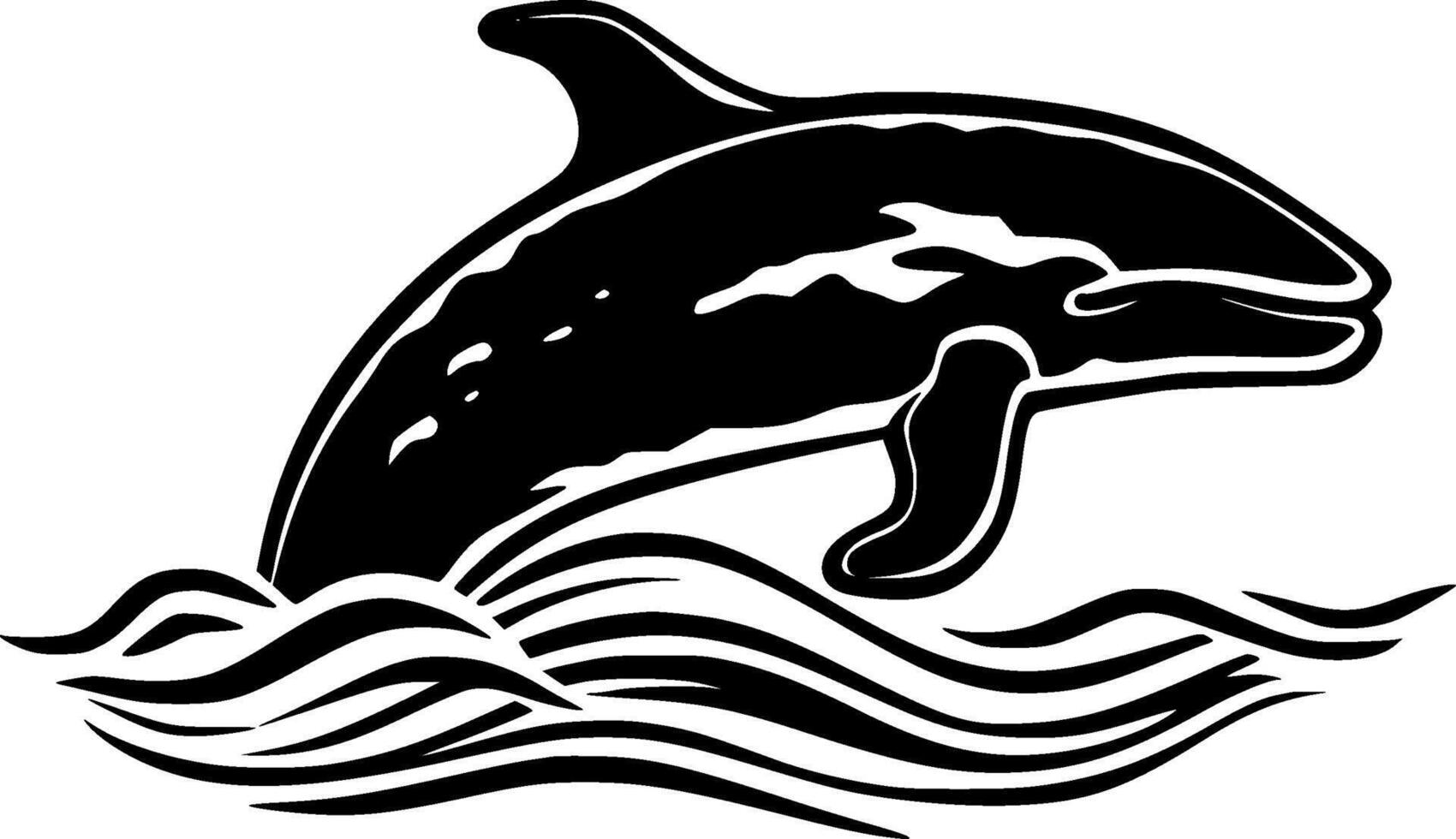 ballena - minimalista y plano logo - ilustración vector