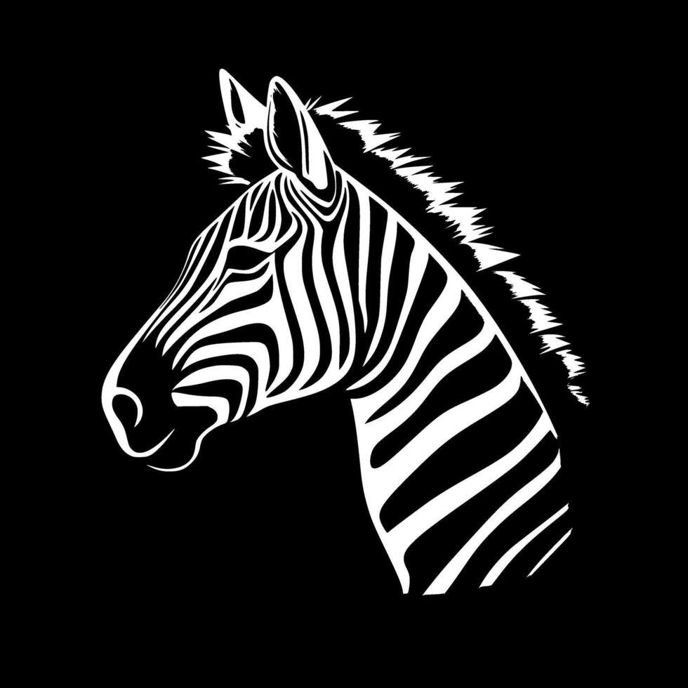 Zebra - Black and White Isolated Icon - illustration vector