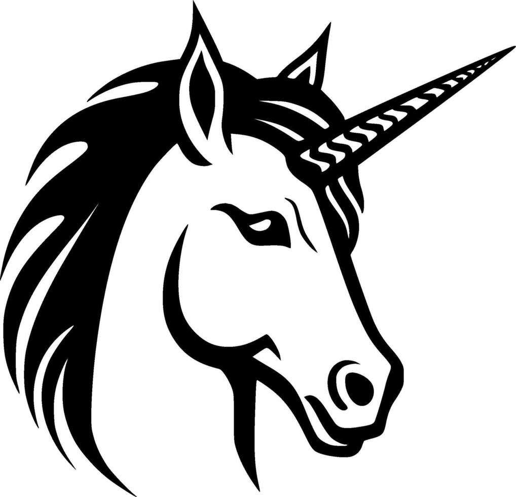 unicornio - minimalista y plano logo - ilustración vector