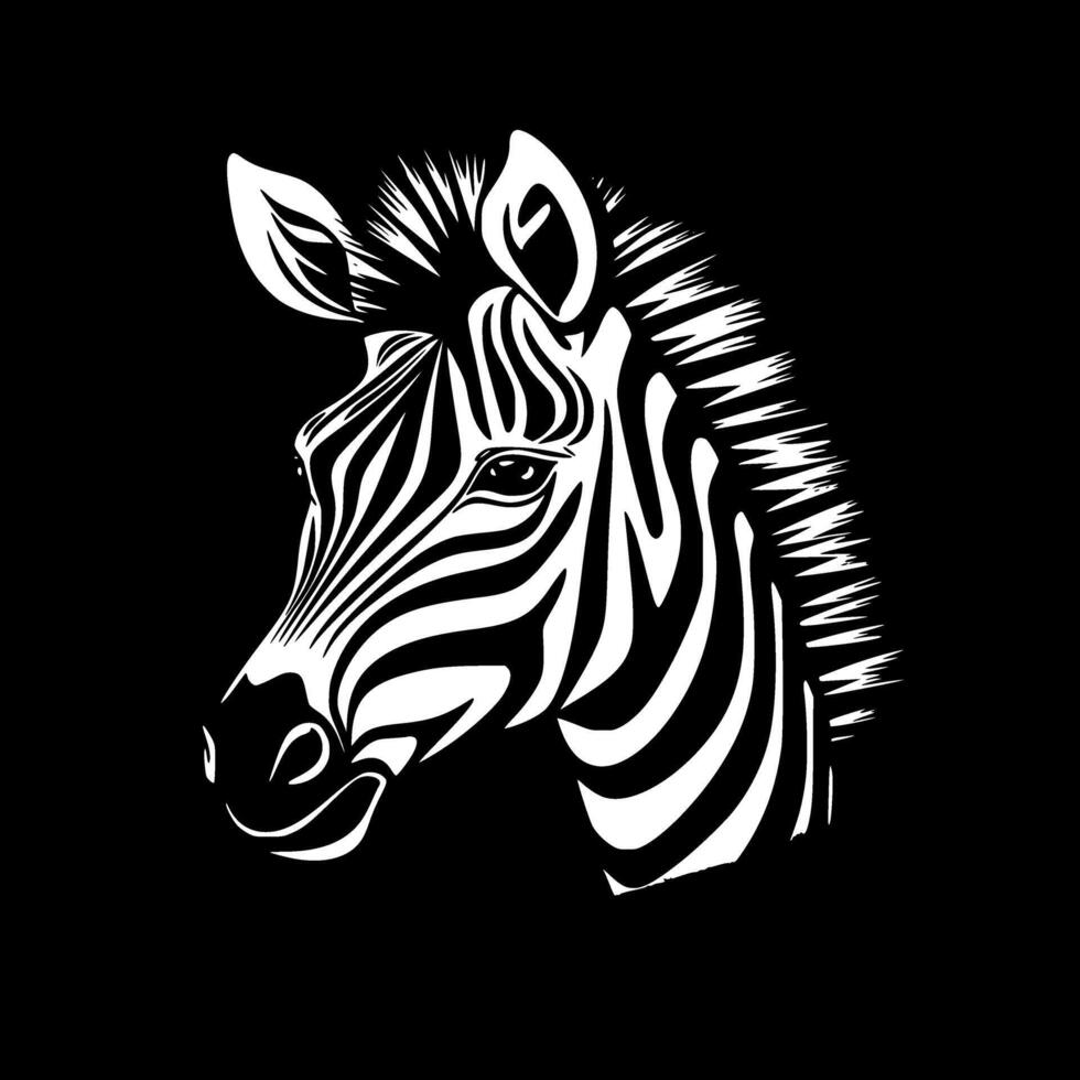 Zebra - Black and White Isolated Icon - illustration vector