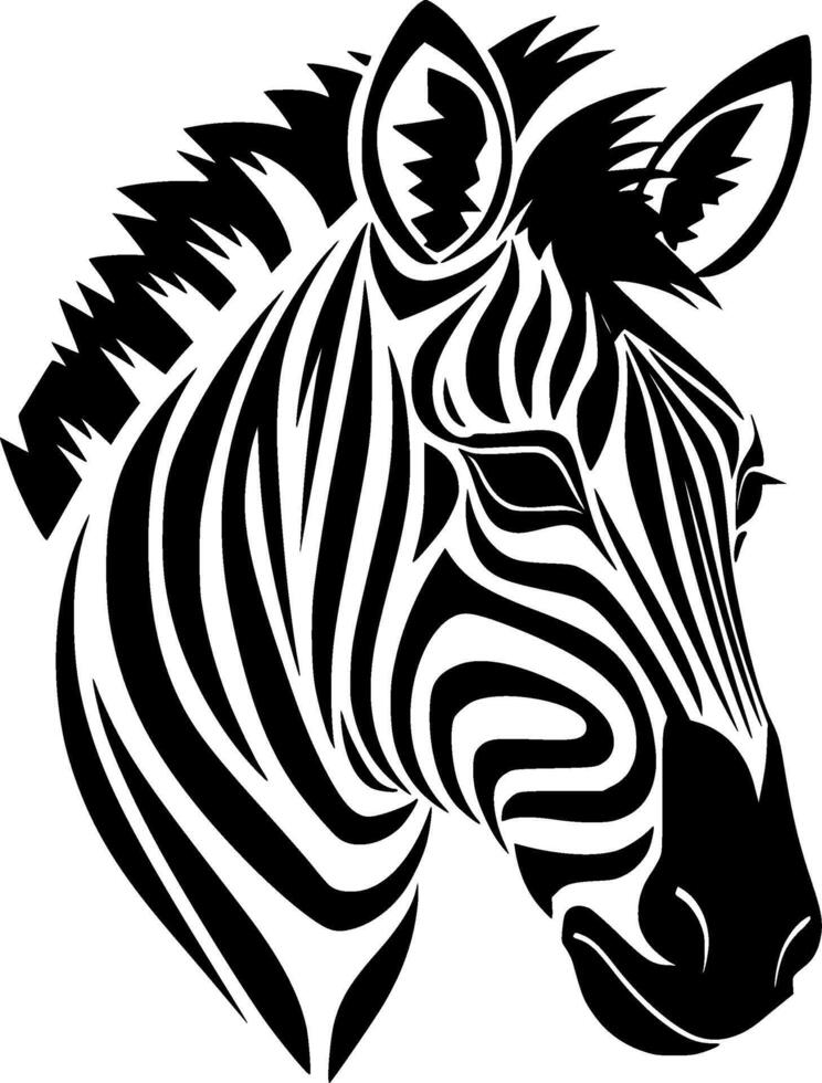 cebra - negro y blanco aislado icono - ilustración vector