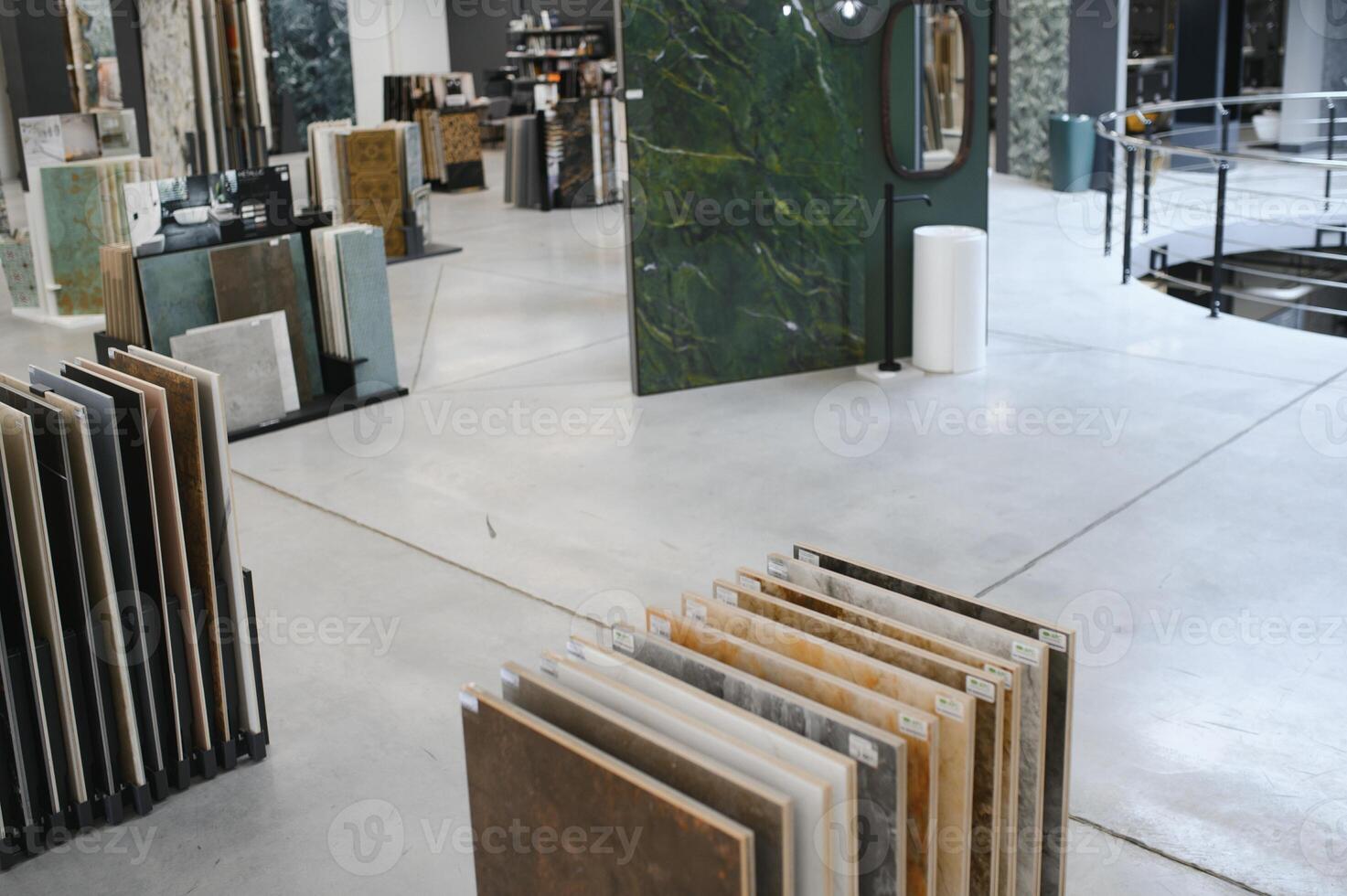 Kitchen bathroom tiles showroom display of new tiling option for floors and walls for home building improvement works photo