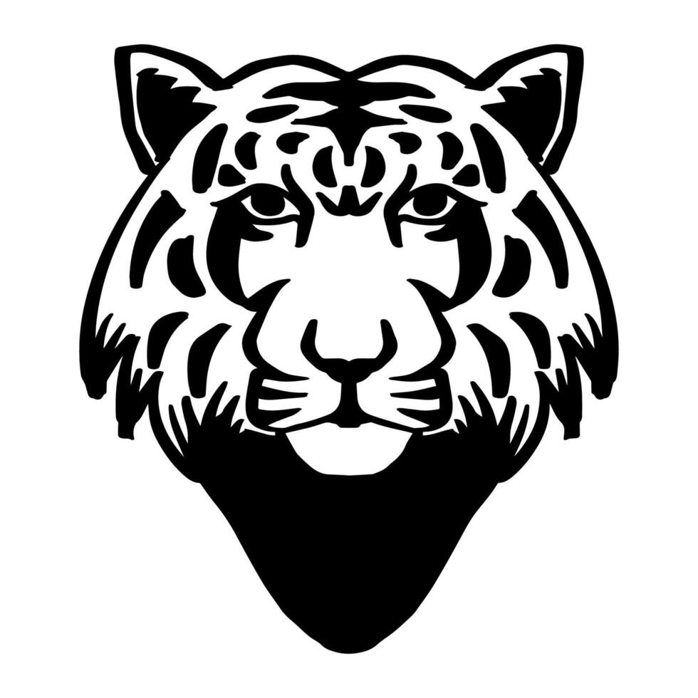 Tiger head. Hand drawing. vector