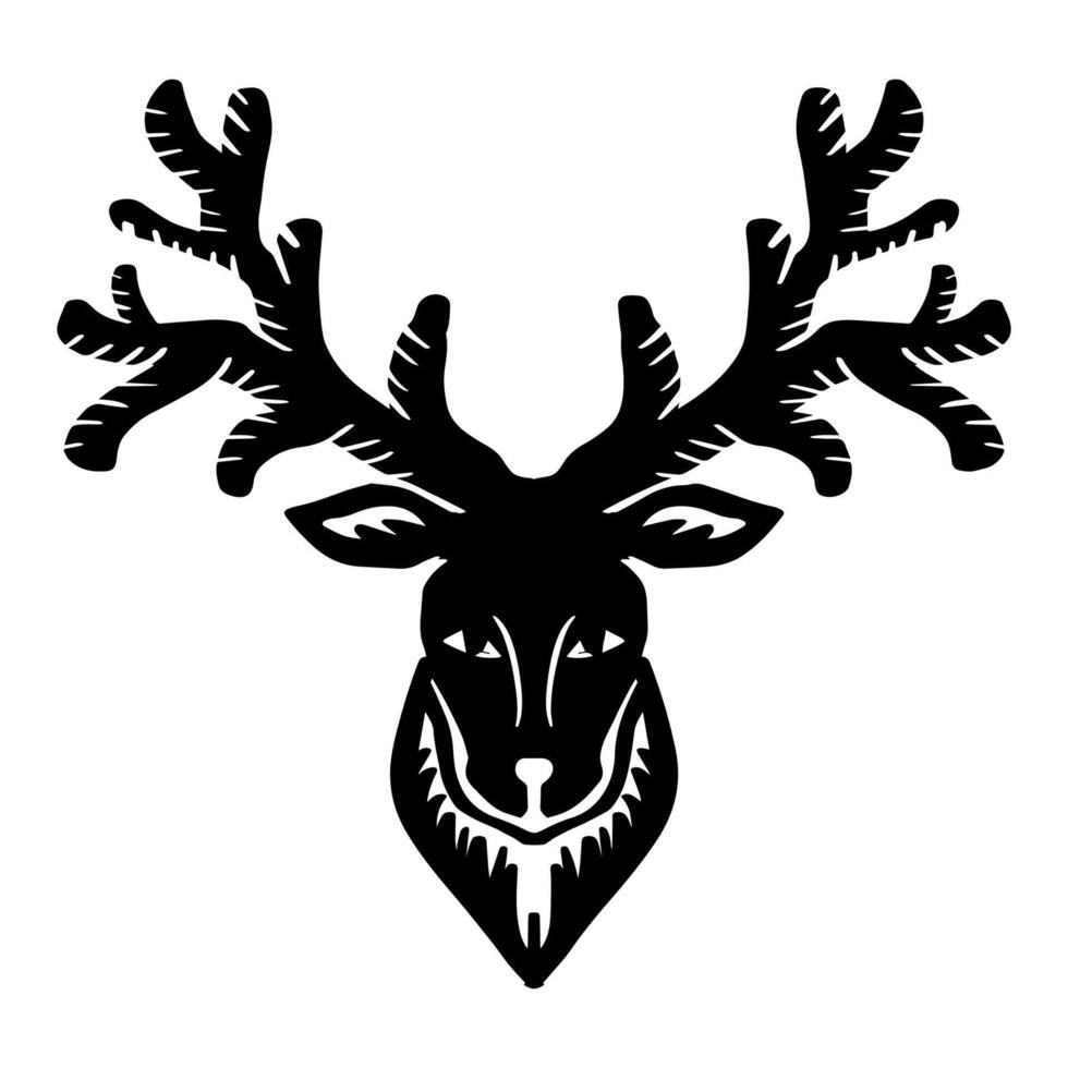 Deer head with antlers. vector