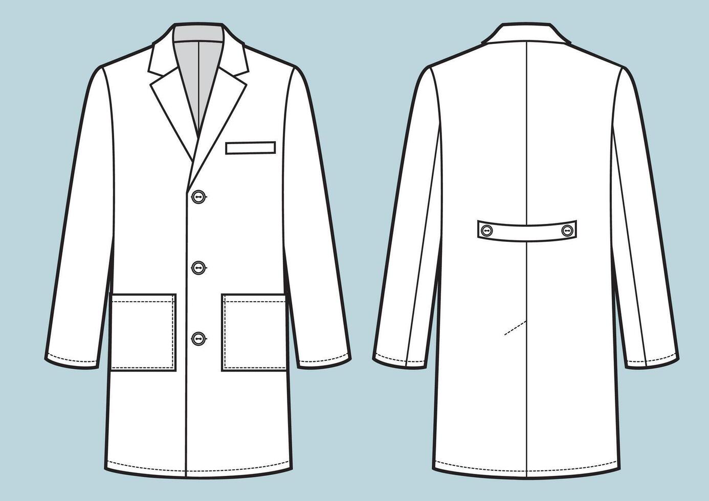 médico médico trabajando túnica. Moda bosquejo ilustración vector