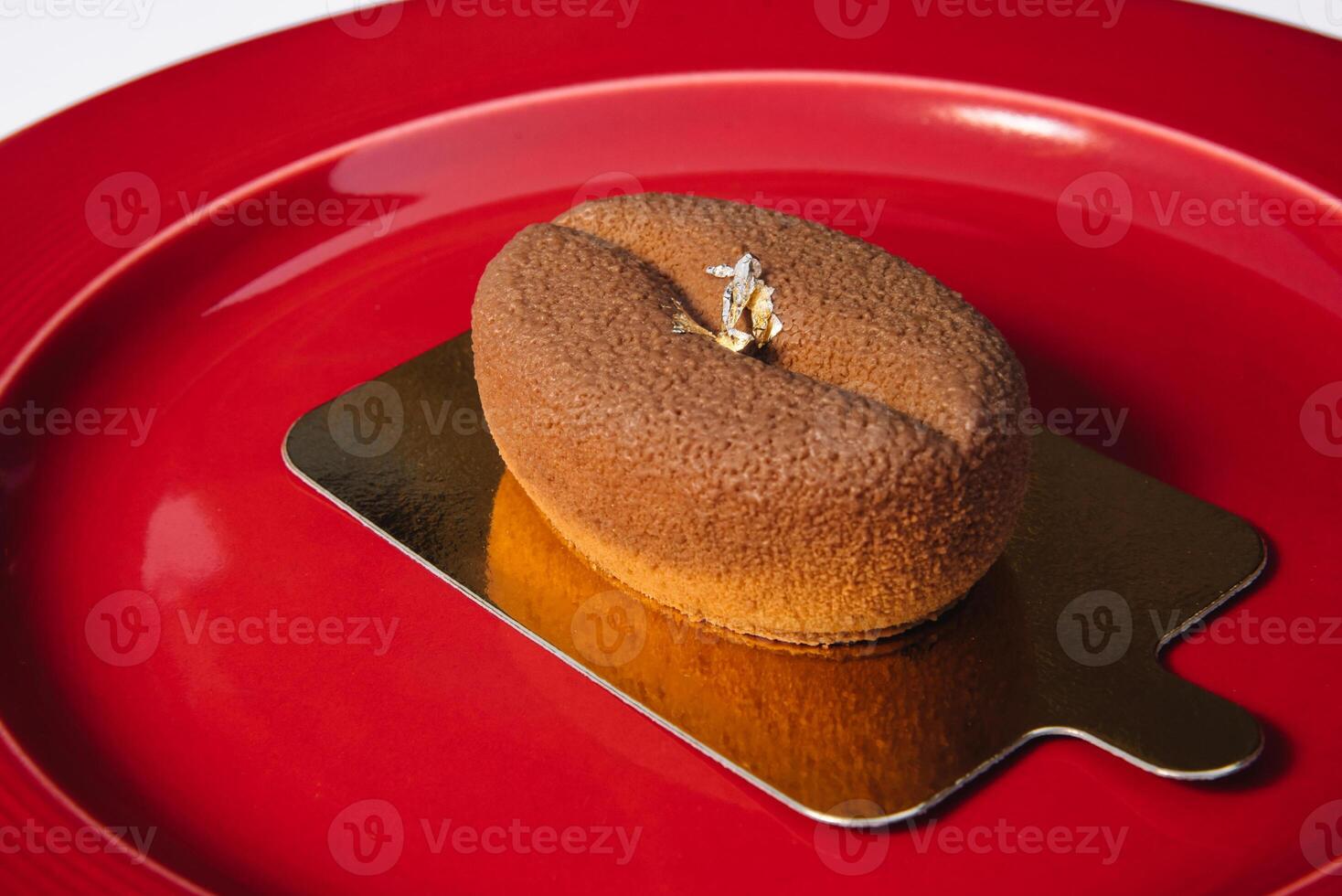 Chocolate brownies dessert on white background. photo