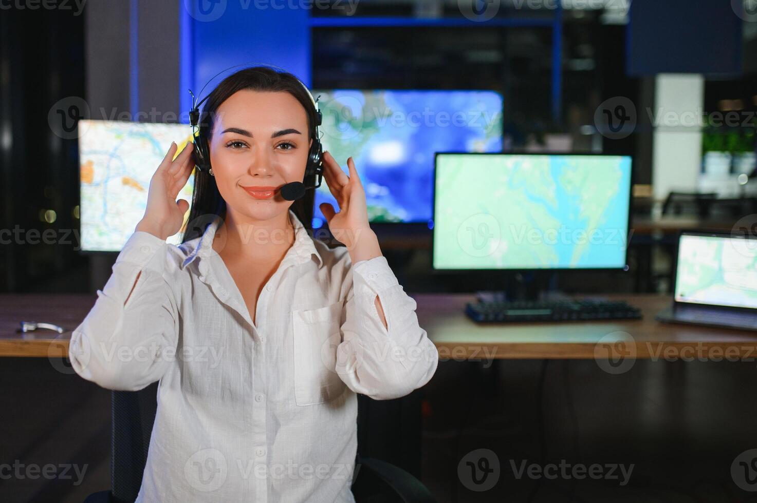 Dispatching support centers for freight transportation. Logistics and navigation of cargo delivery photo