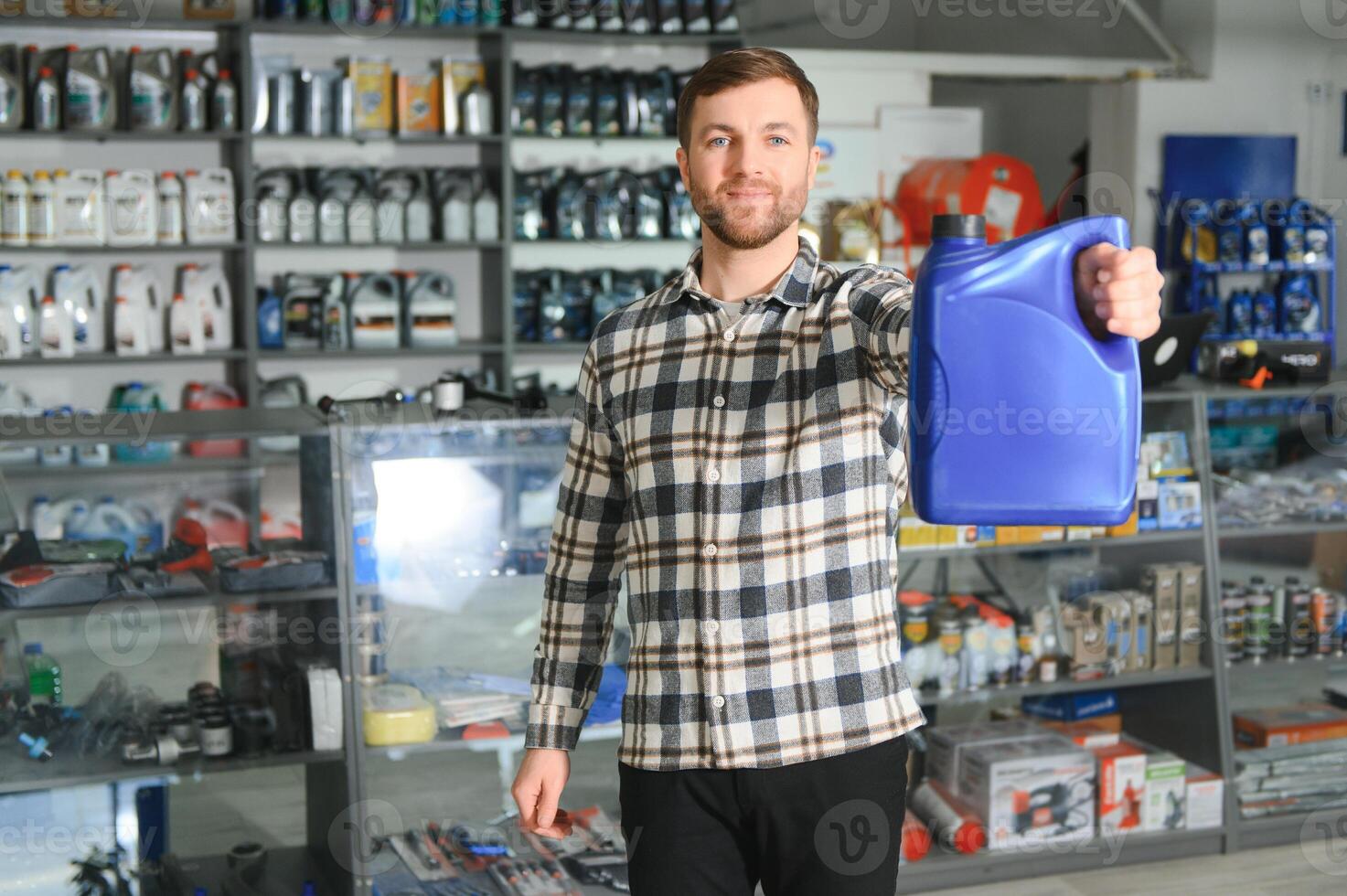 Smiling Salesman Auto Parts Store photo