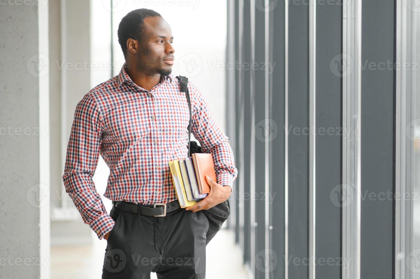 Portrait of african university student in class looking at camera photo