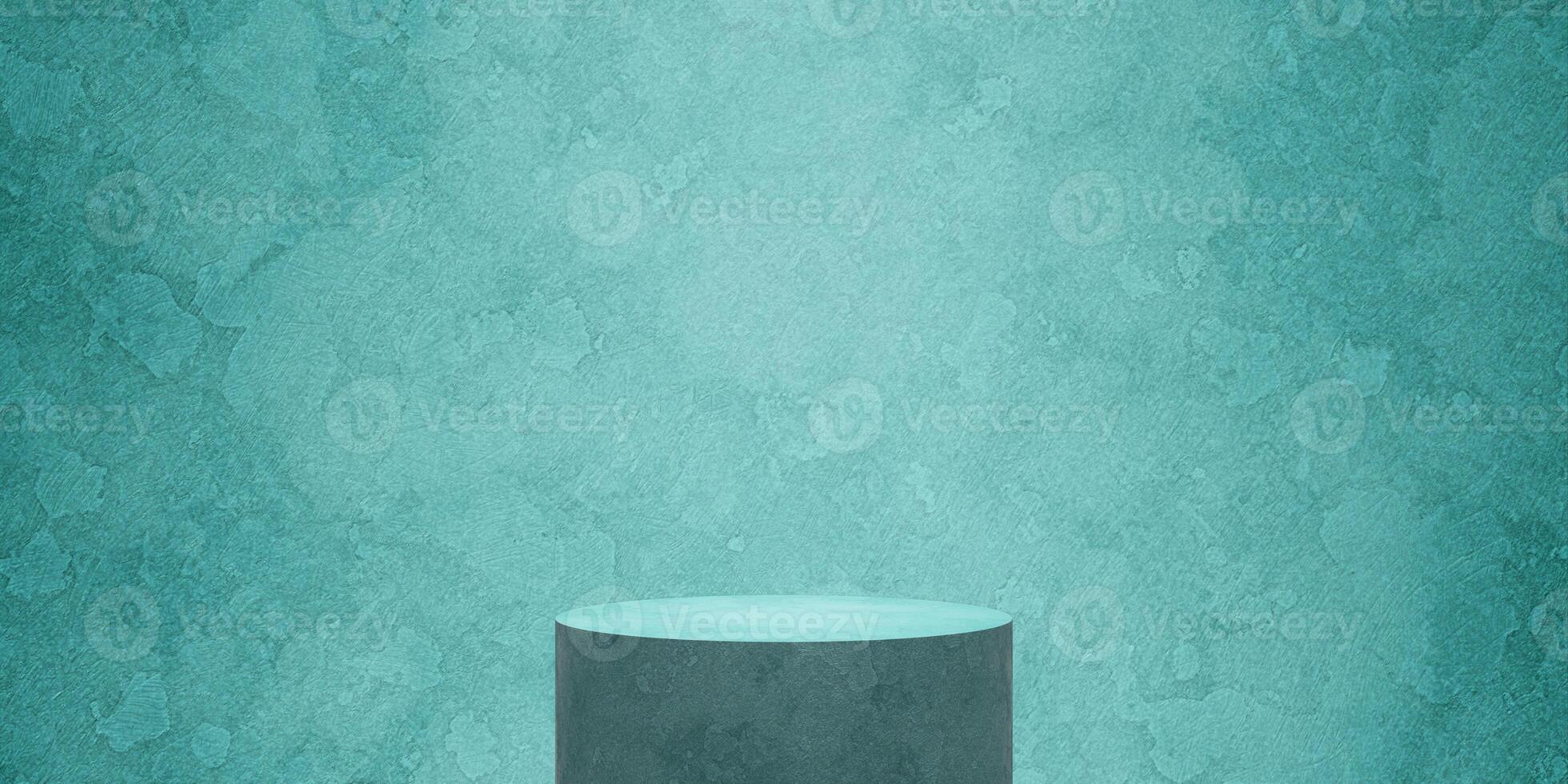 empty cylinder podium with background photo