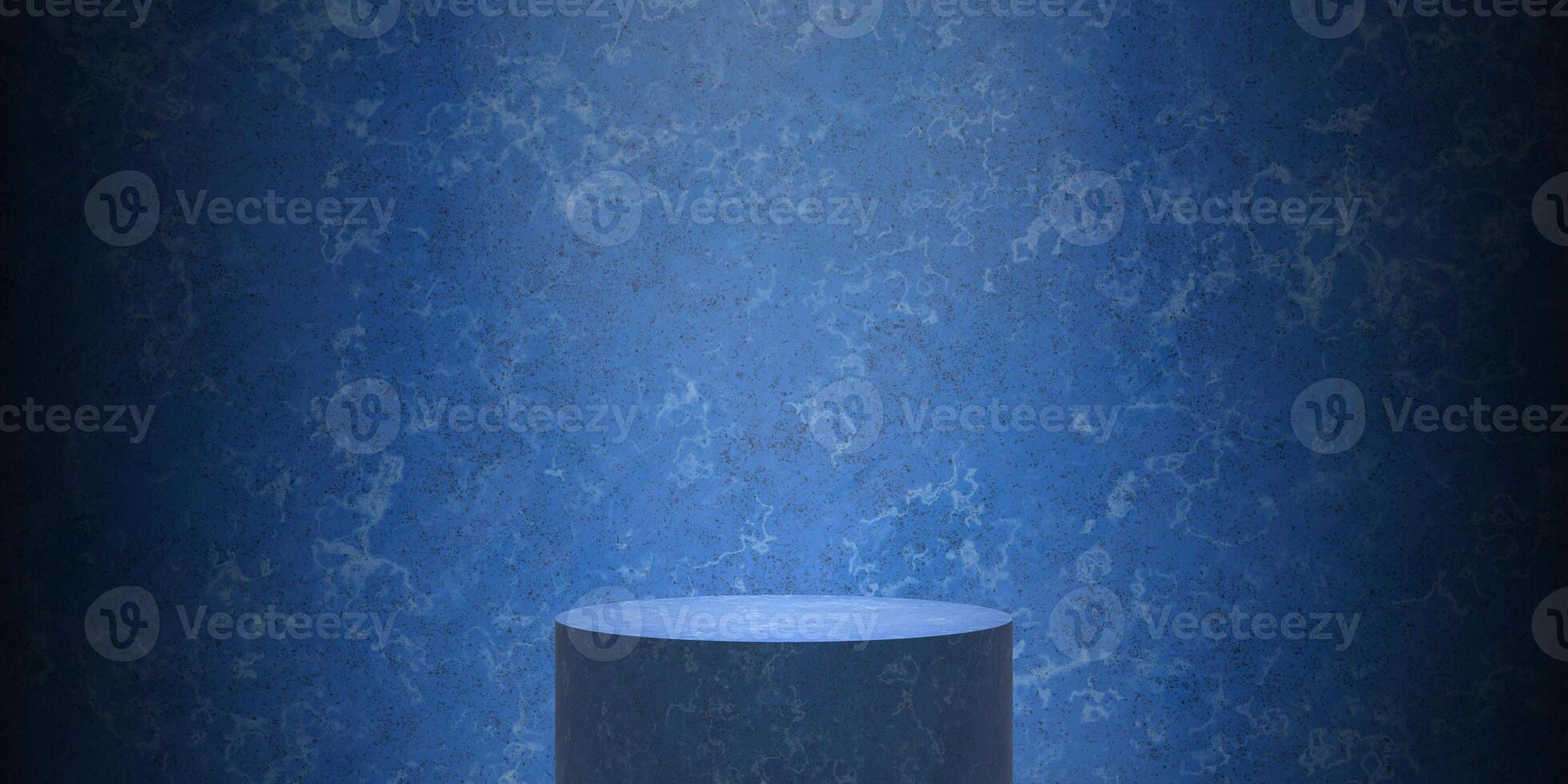 empty quartz acrylic cylinder podium with background photo