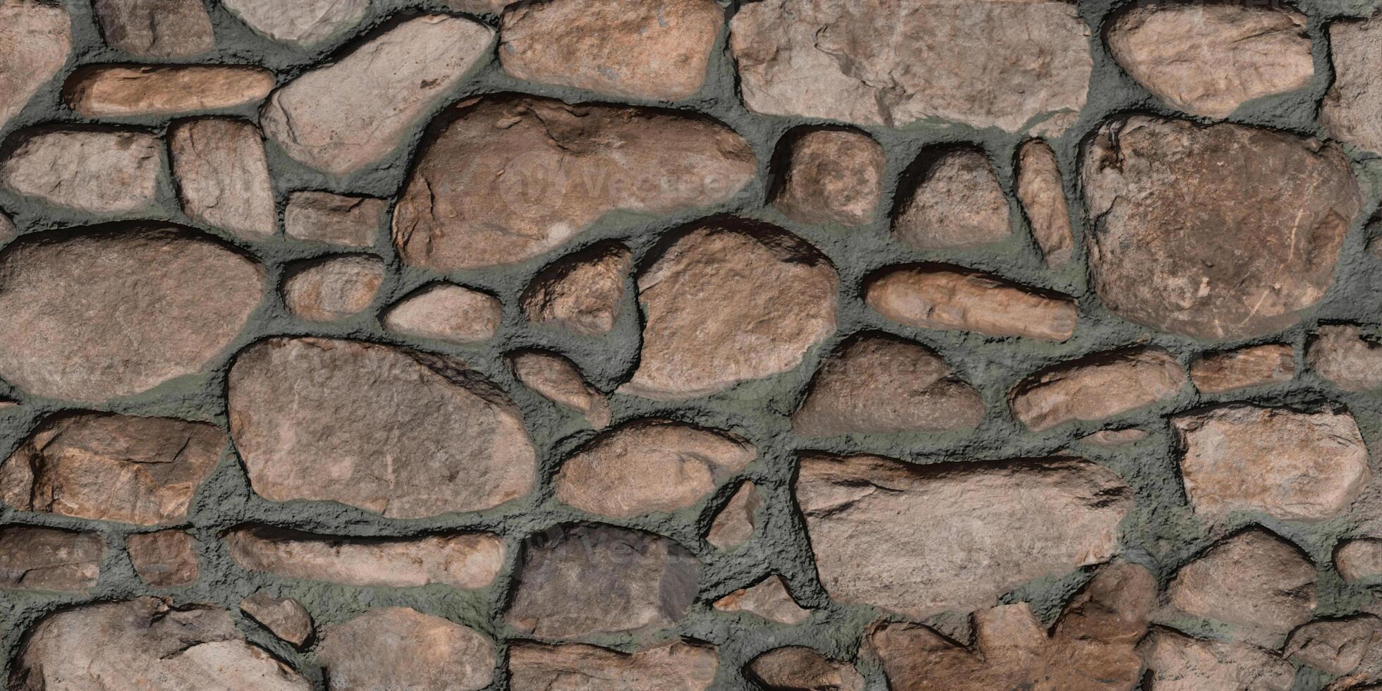 random rubble masonry stone wall texture background photo