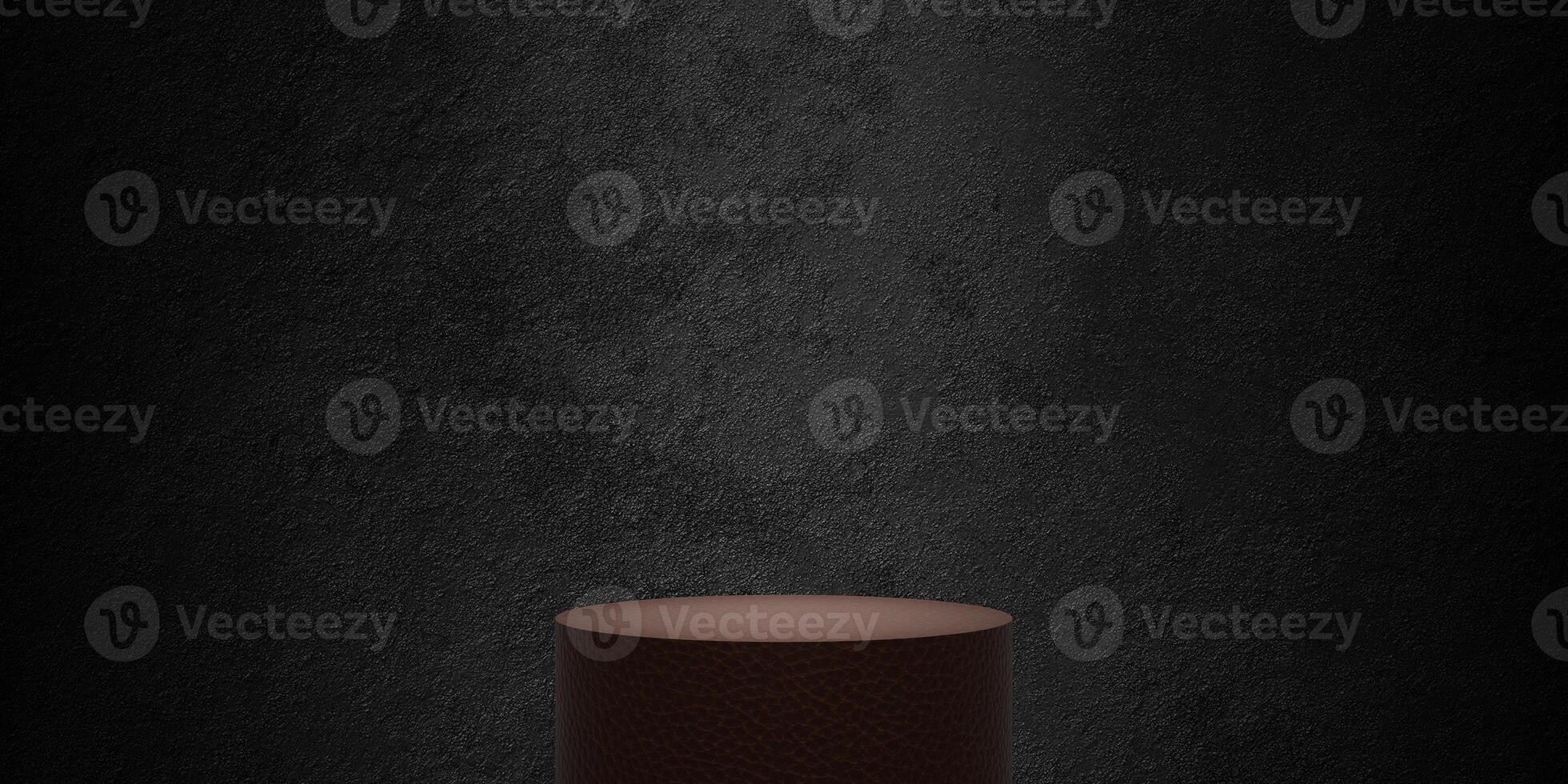empty cylinder podium with background photo