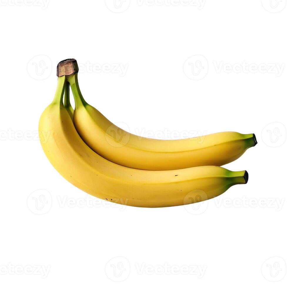 Fresco plátano fruta. dos todo maduro amarillo frutas en pelar aislado. sano dieta. vegetariano comida foto