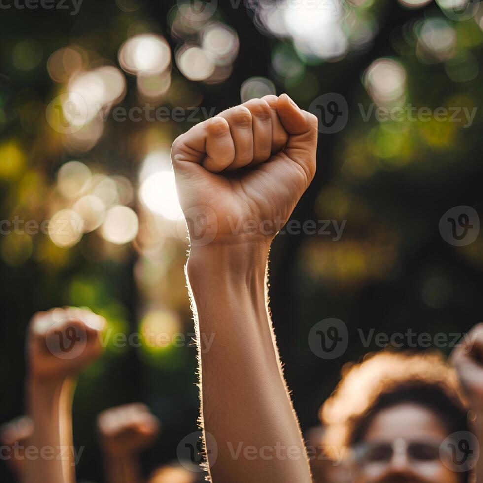 A photo of hands up symbolizes victory