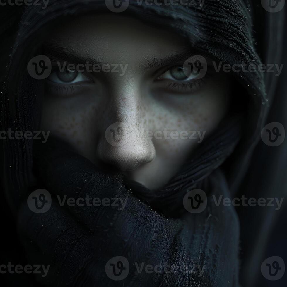 The face of a gloomy person photo