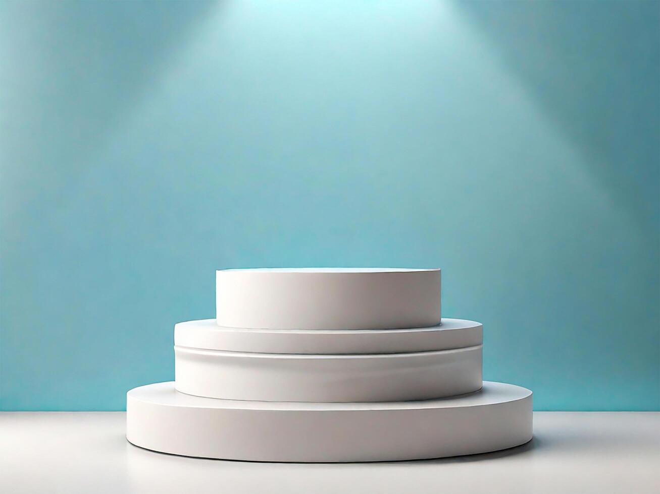 Marble podium display on white background for ads photo