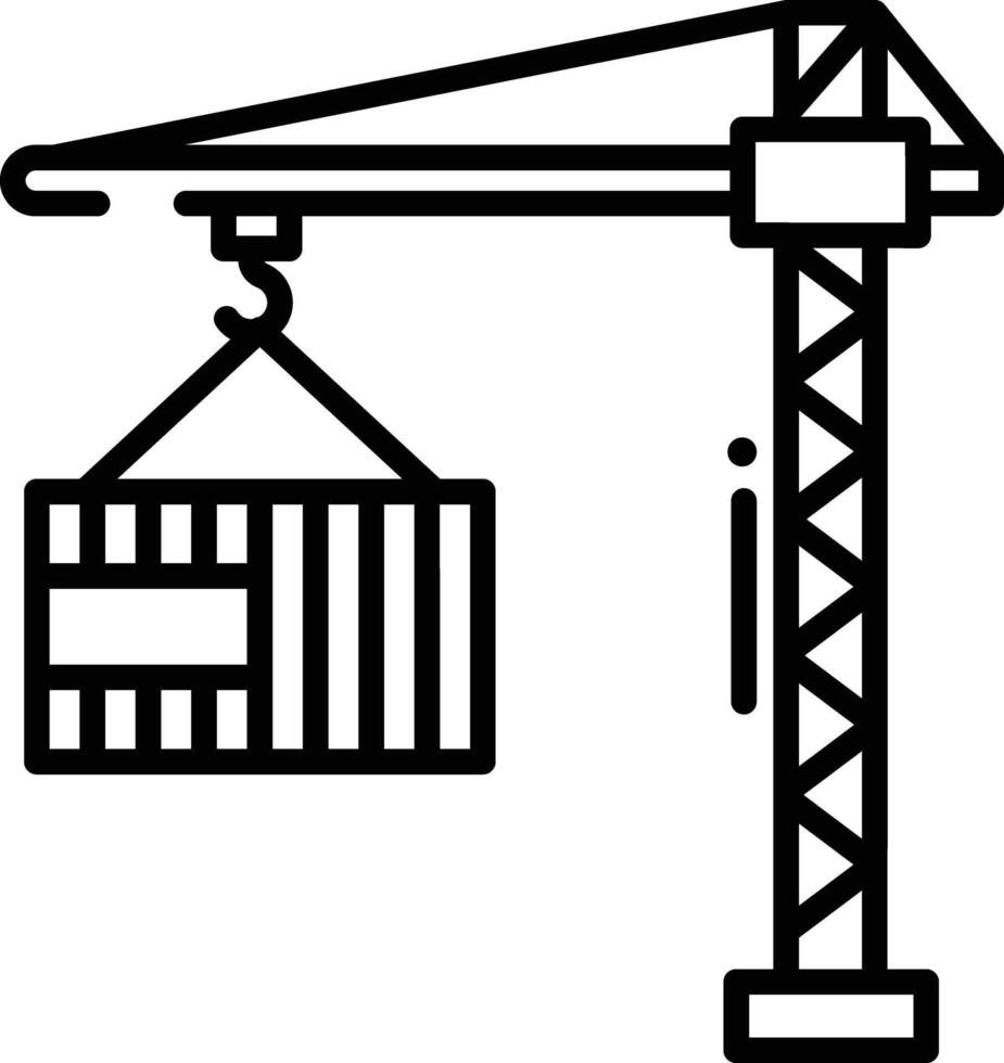 Cargo Container outline illustration vector