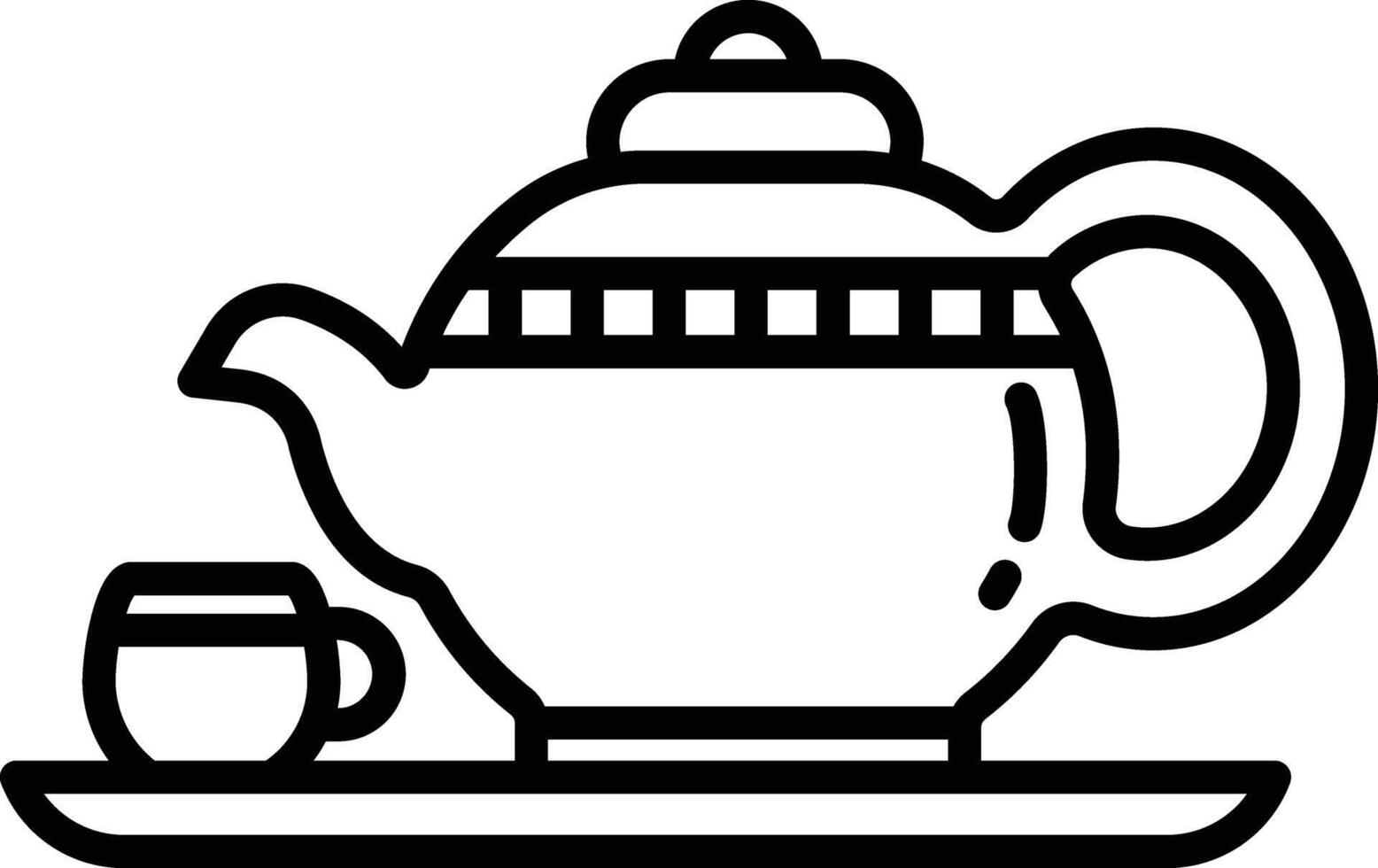 Teapot outline illustration vector