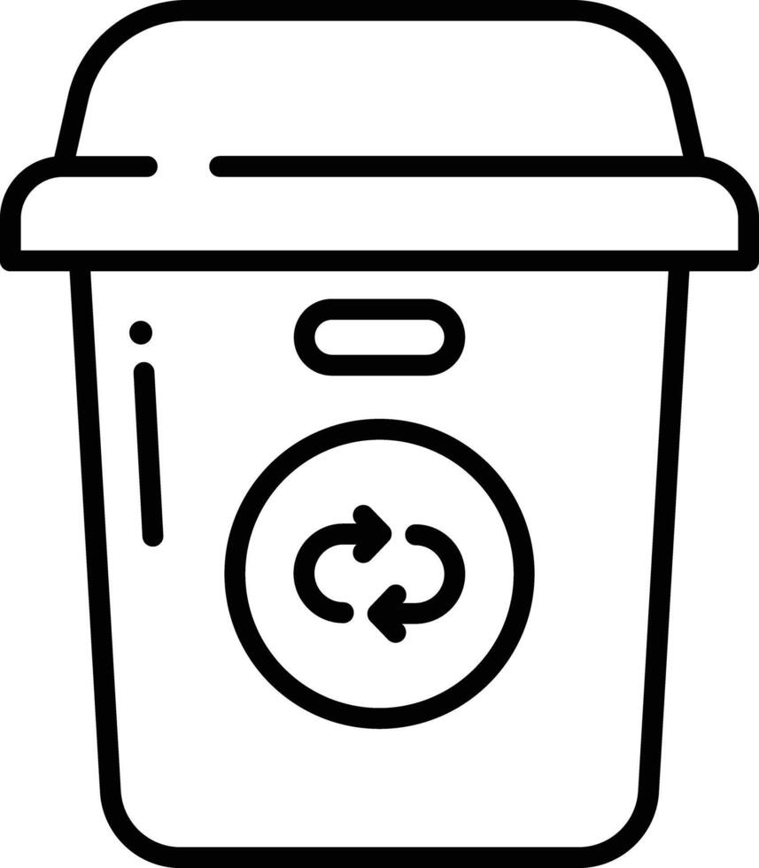 Bin outline illustration vector