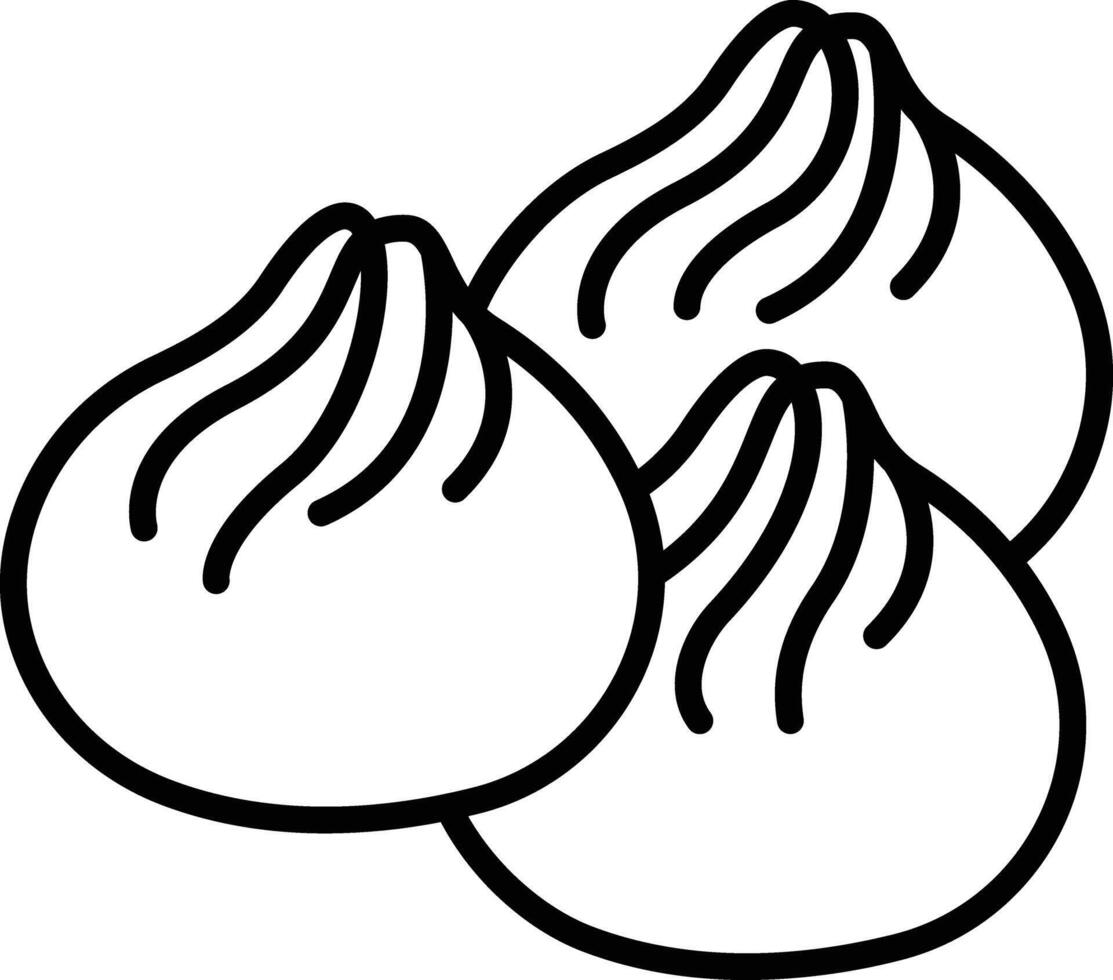 Momos outline illustration vector