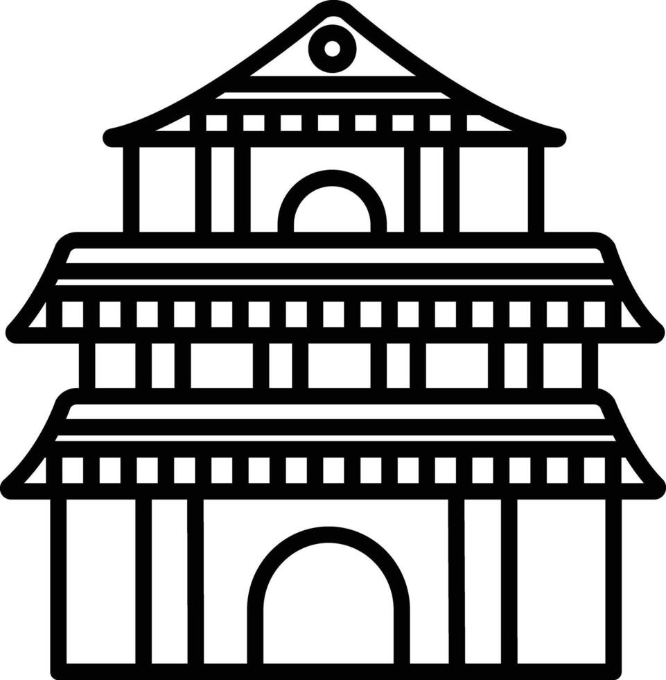 Temple outline illustration vector