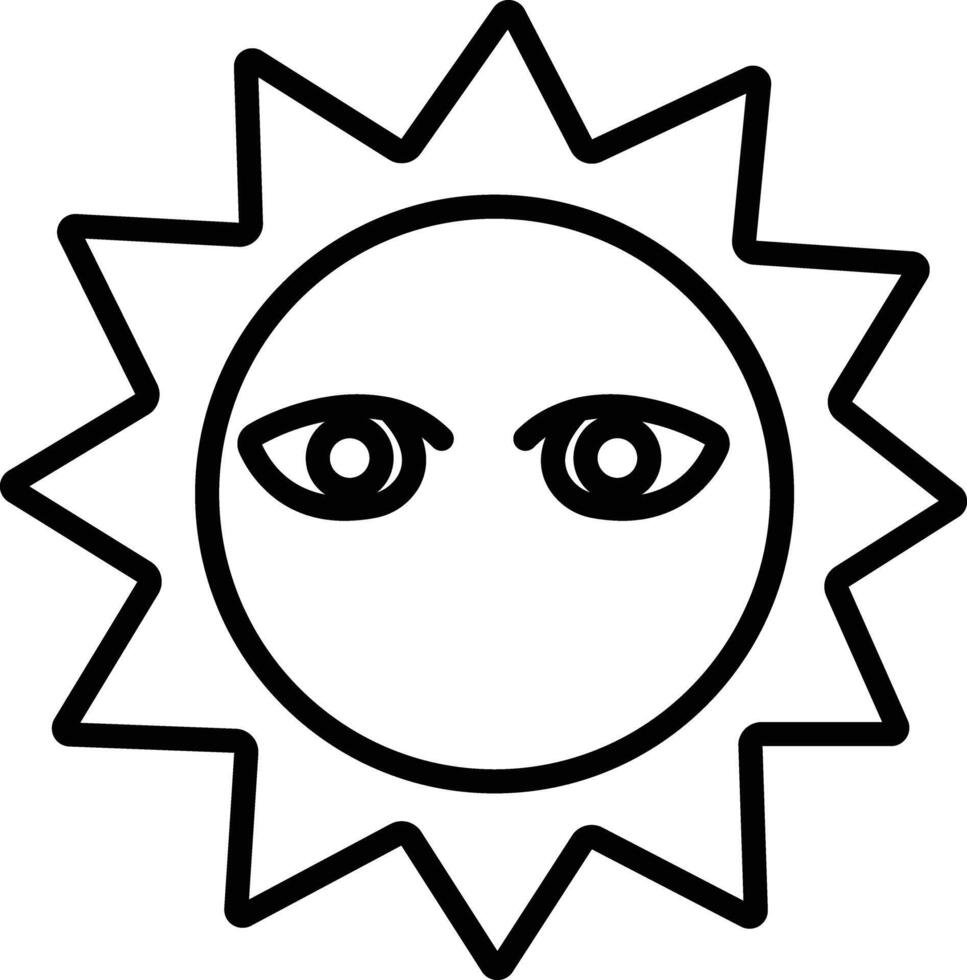 Sun outline illustration vector