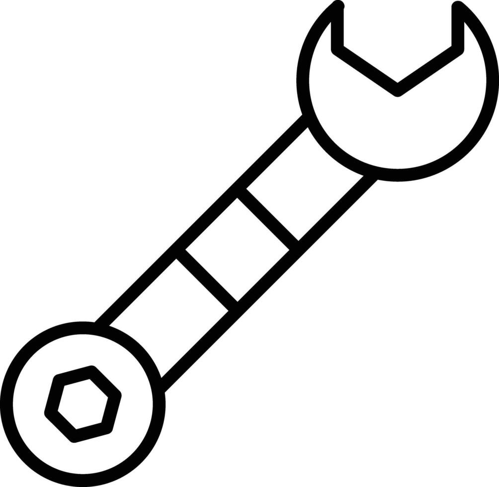 Wrench outline illustration vector
