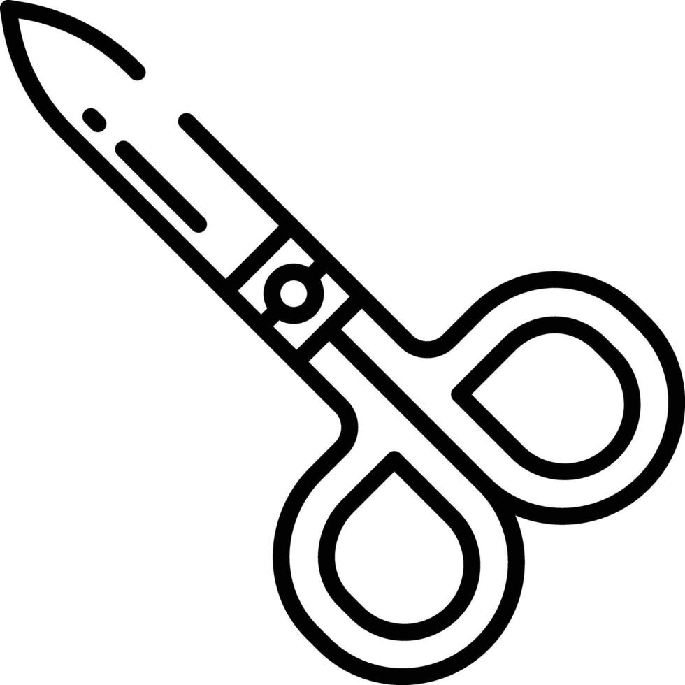Scissors outline illustration vector
