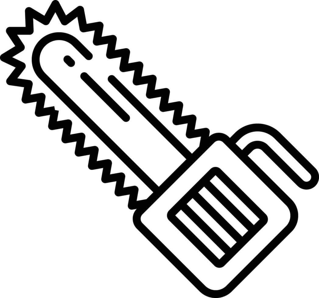 Chainsaw outline illustration vector