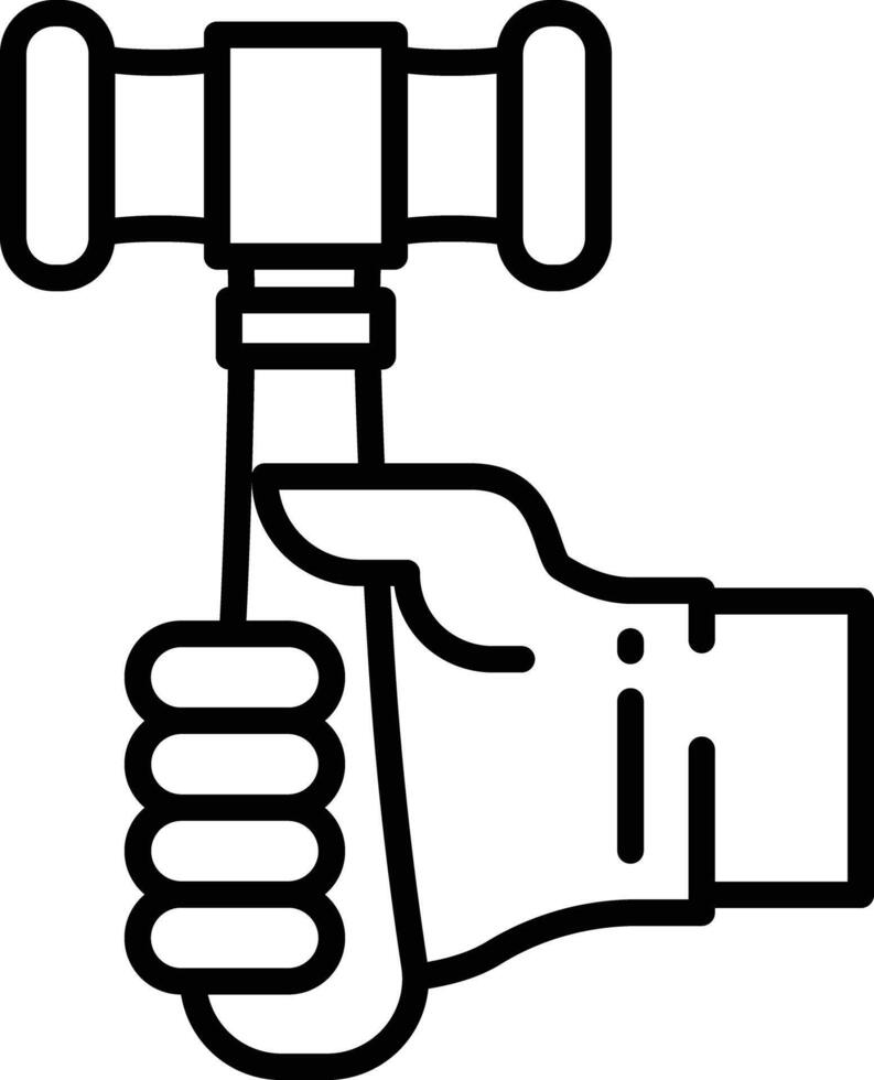 Hammer outline illustration vector