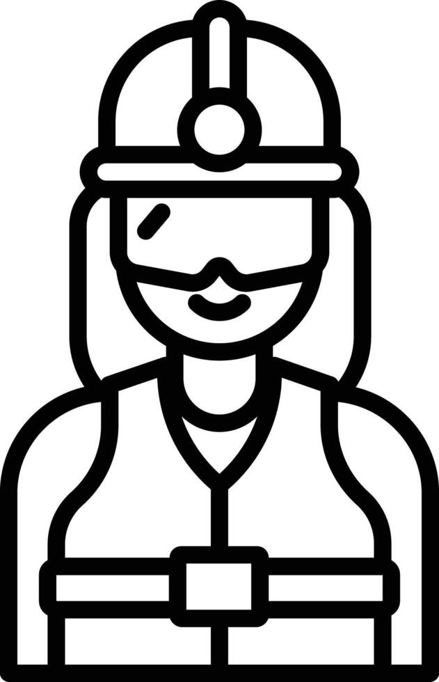 Worker woman outline illustration vector