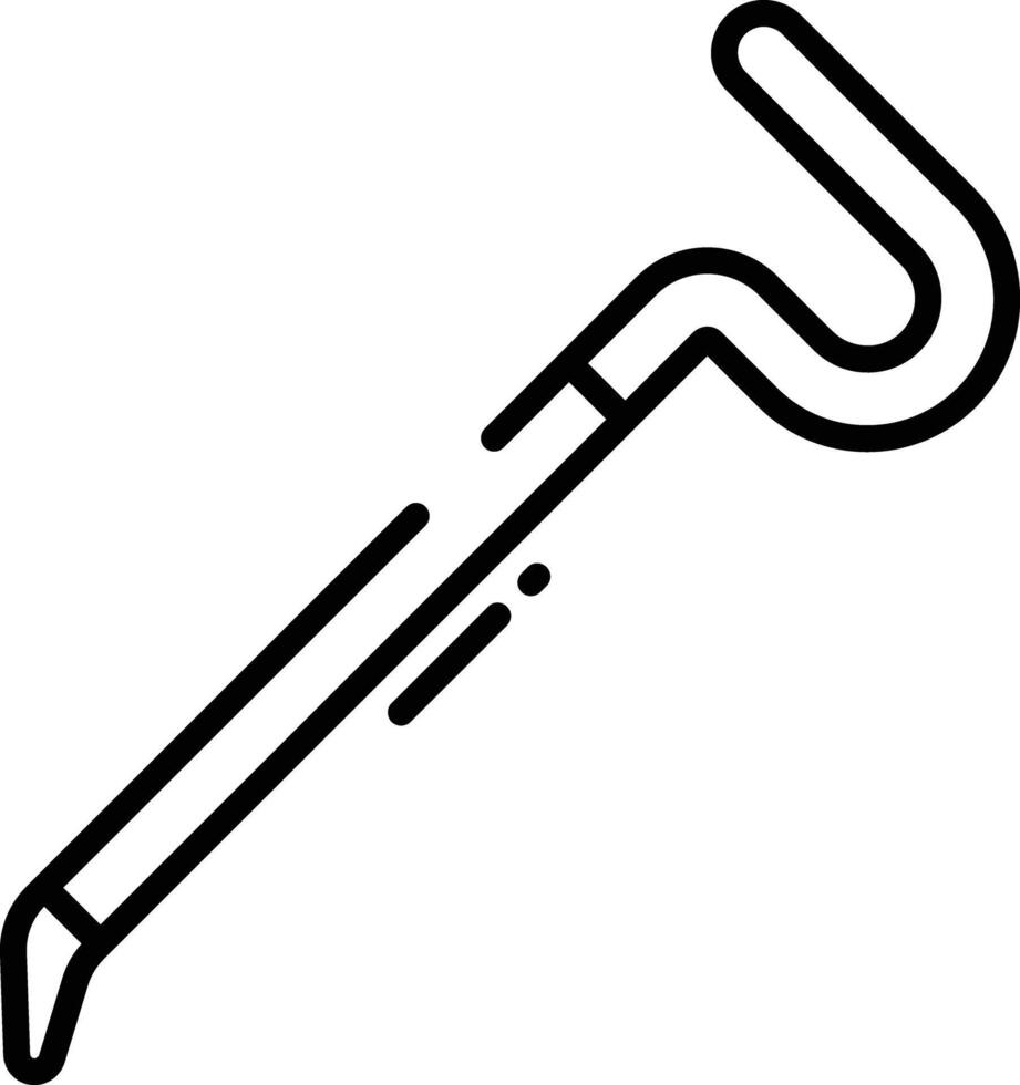 Crowbar outline illustration vector