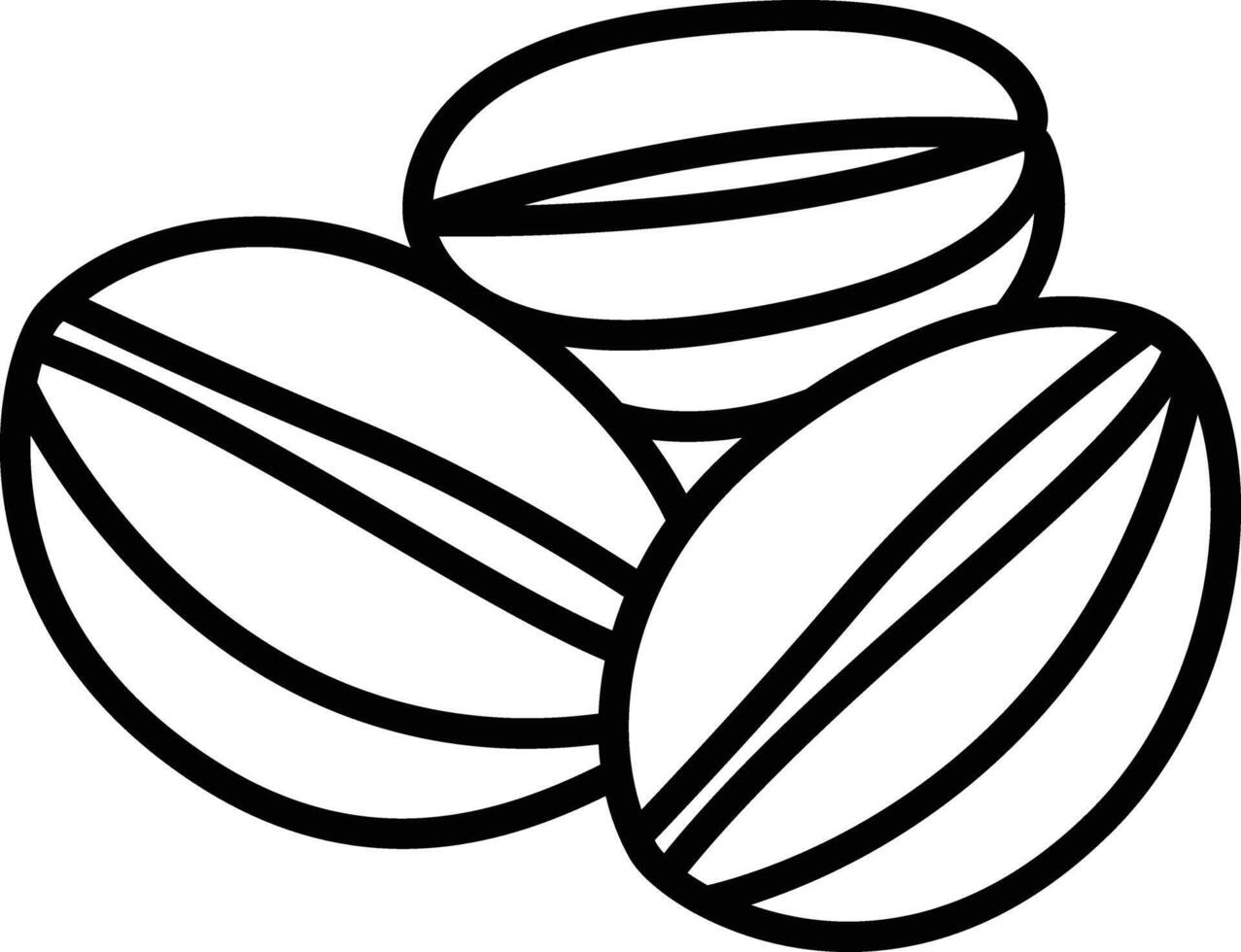 Coffee beans outline illustration vector