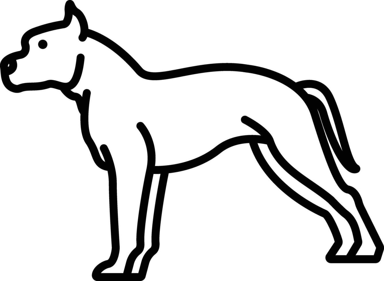 americano Staffordshire perro contorno ilustración vector