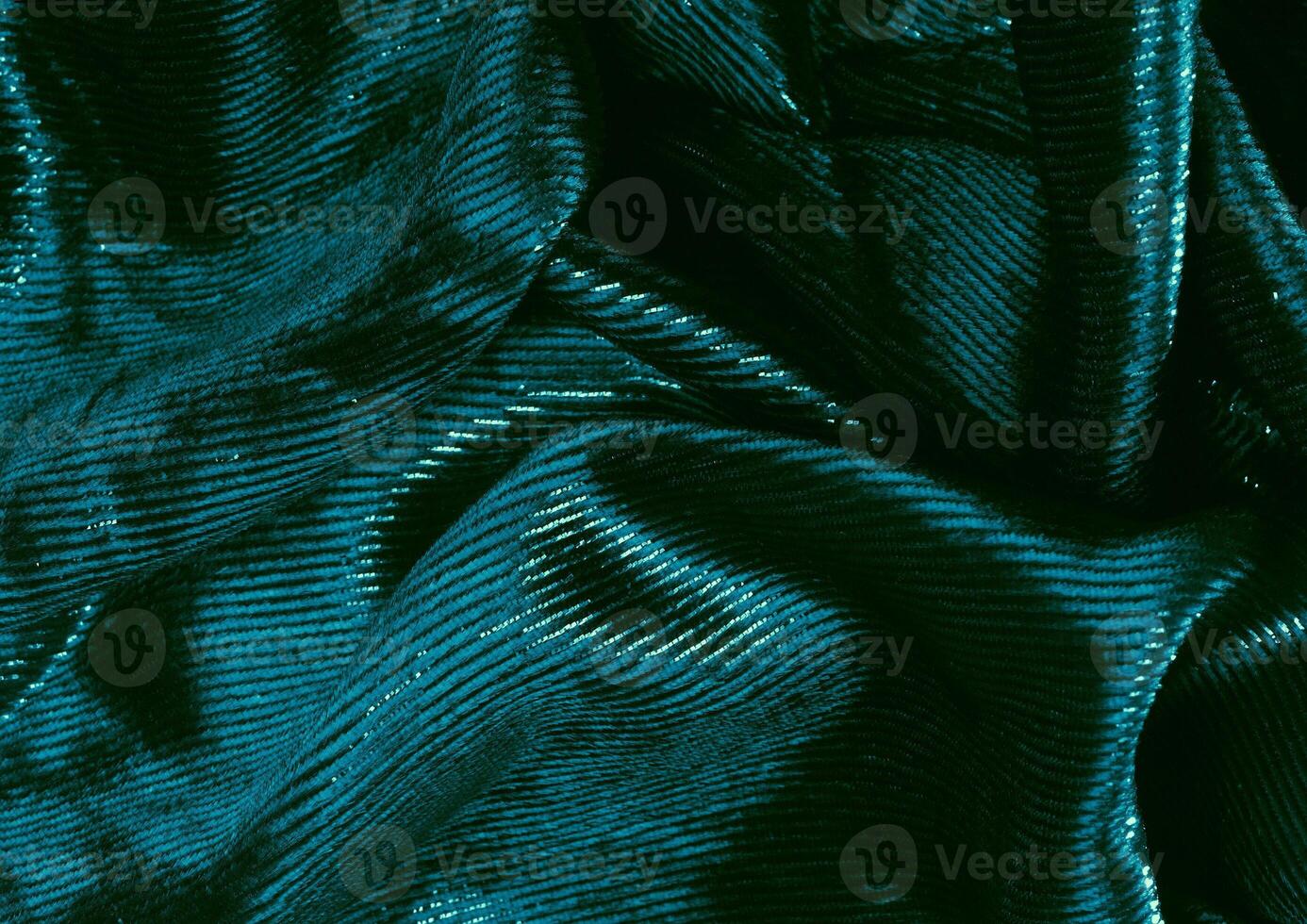 Green cloth pattern close view, textile material background photo