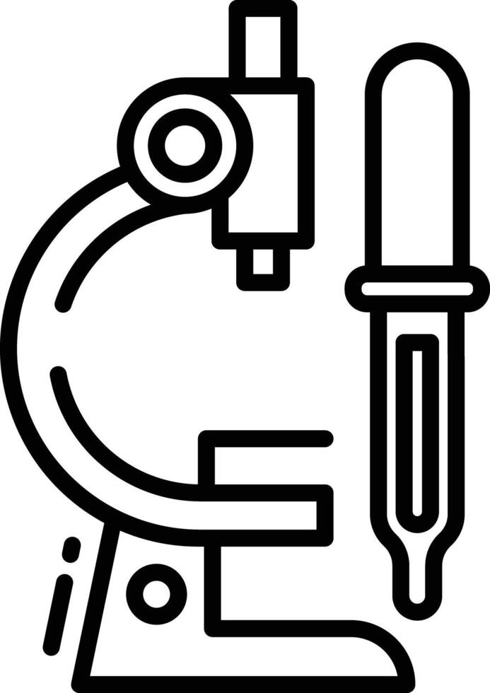 Microscope outline illustration vector