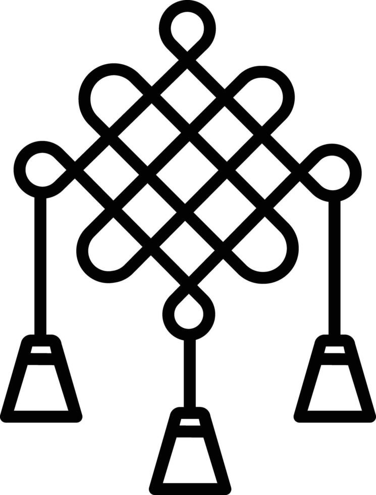 Chinese Knot outline illustration vector