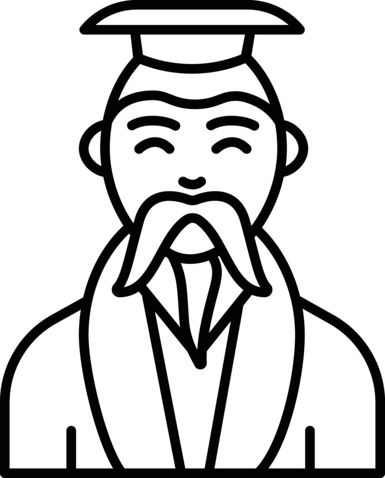 Chinese Emperor outline illustration vector