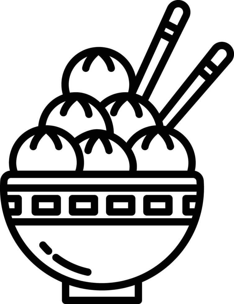 Chinese rice outline illustration vector