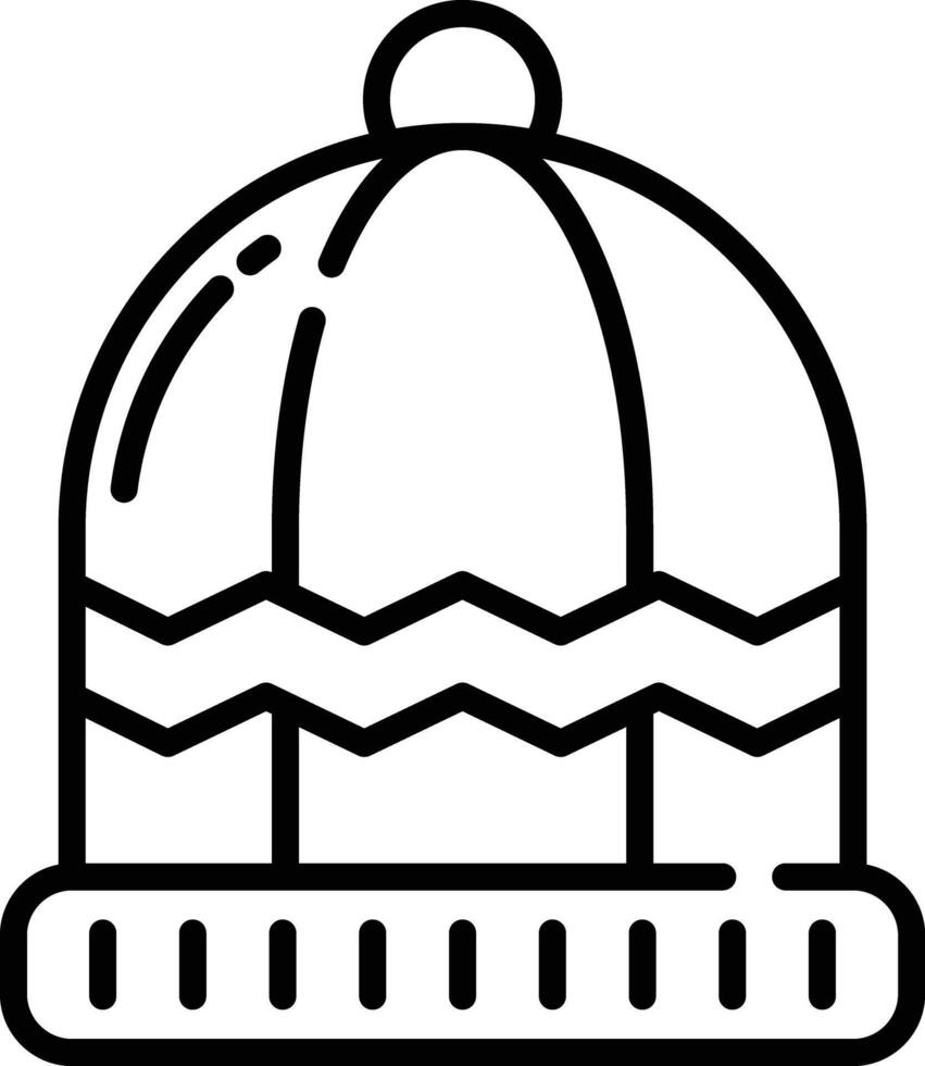 Beanie outline illustration vector
