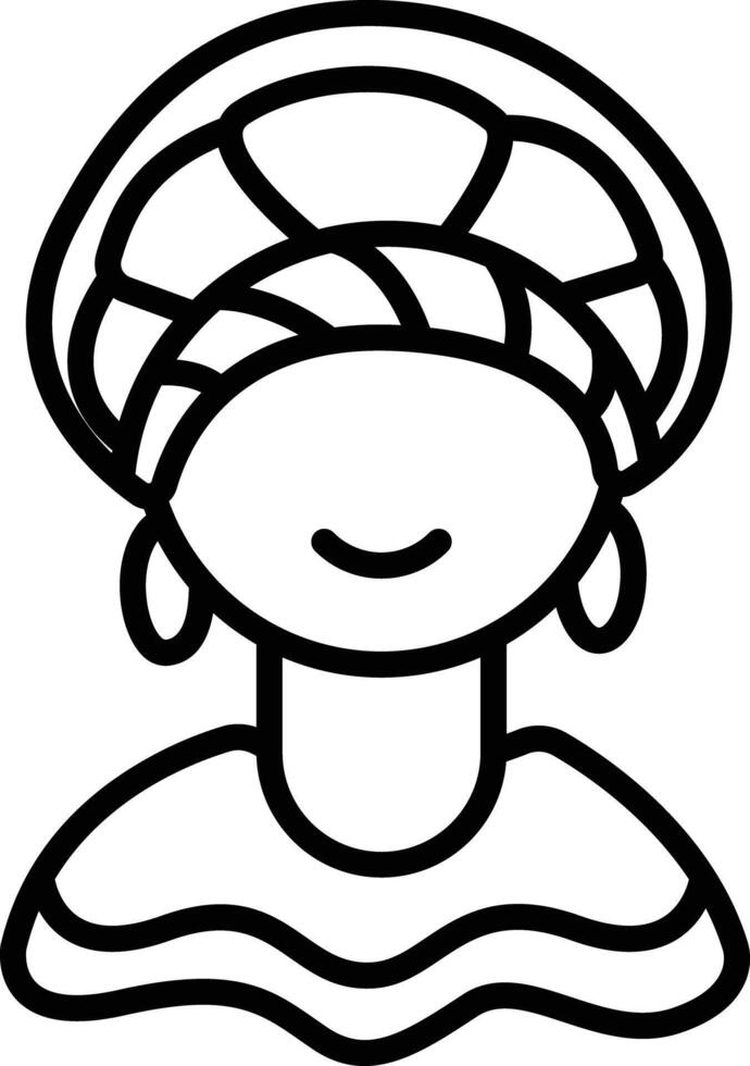 Colombia girl outline illustration vector